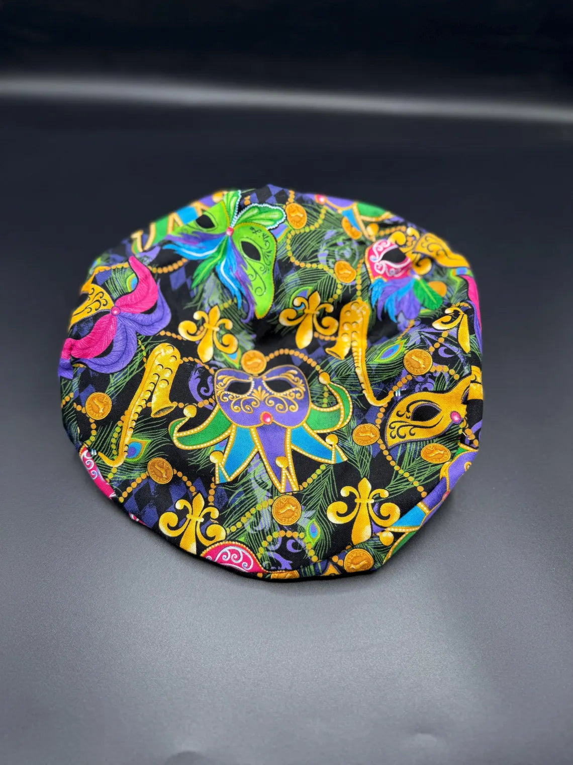 Mardi Gras Print Adjustable Scrub Cap