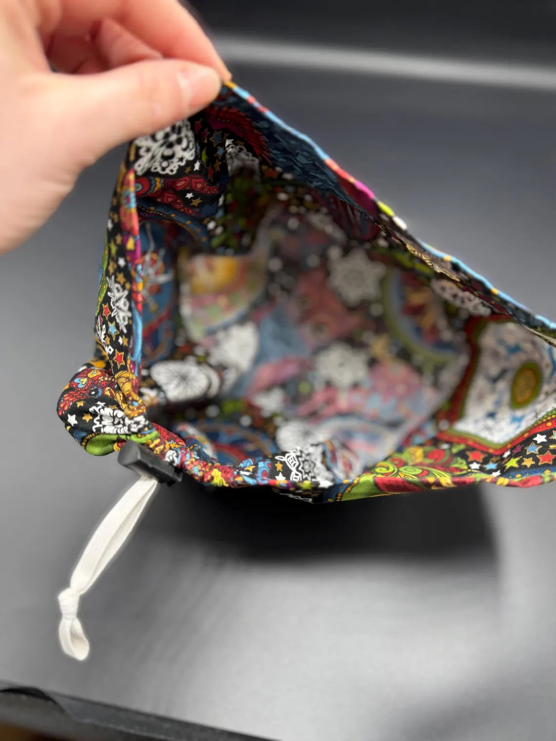 Psychedelic Print Adjustable Scrub Cap