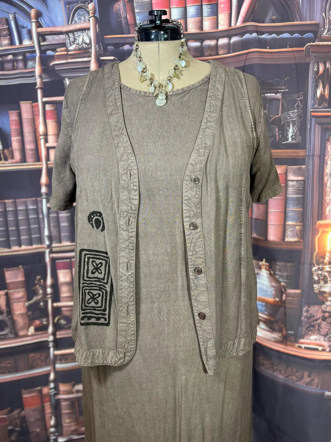 Country Wear Casuals 2pc Maxi Dress & Vest Set | Size L