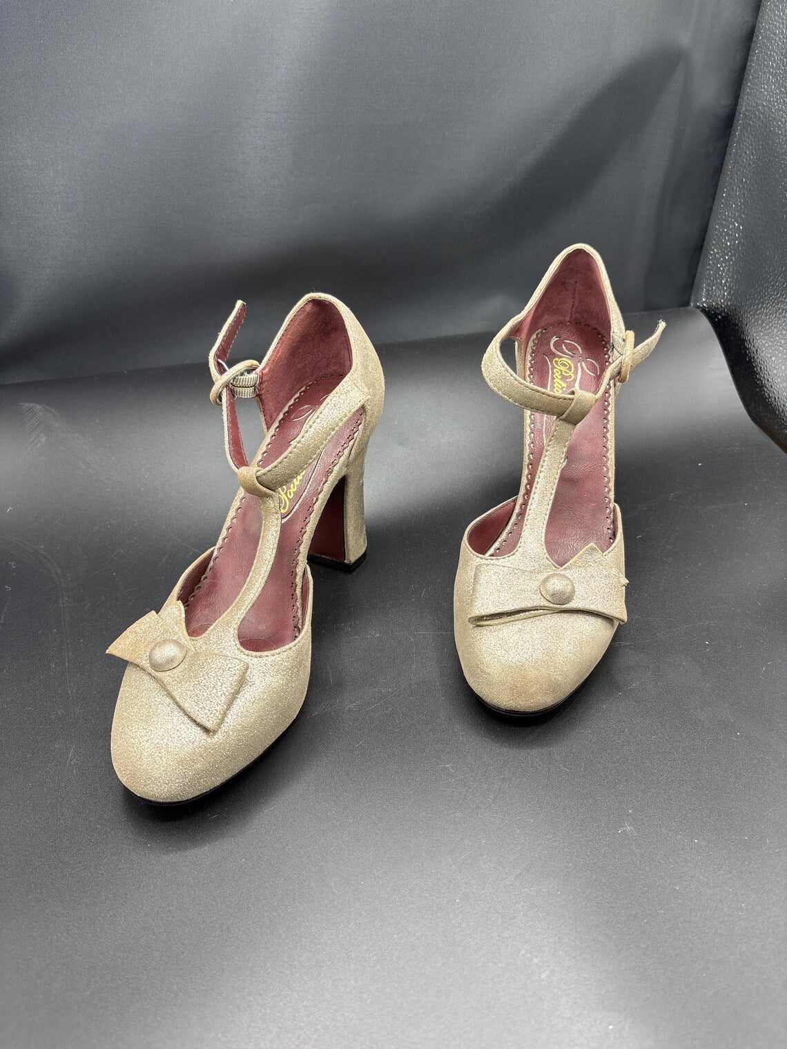 Gold Suede Heels | Size 6.5