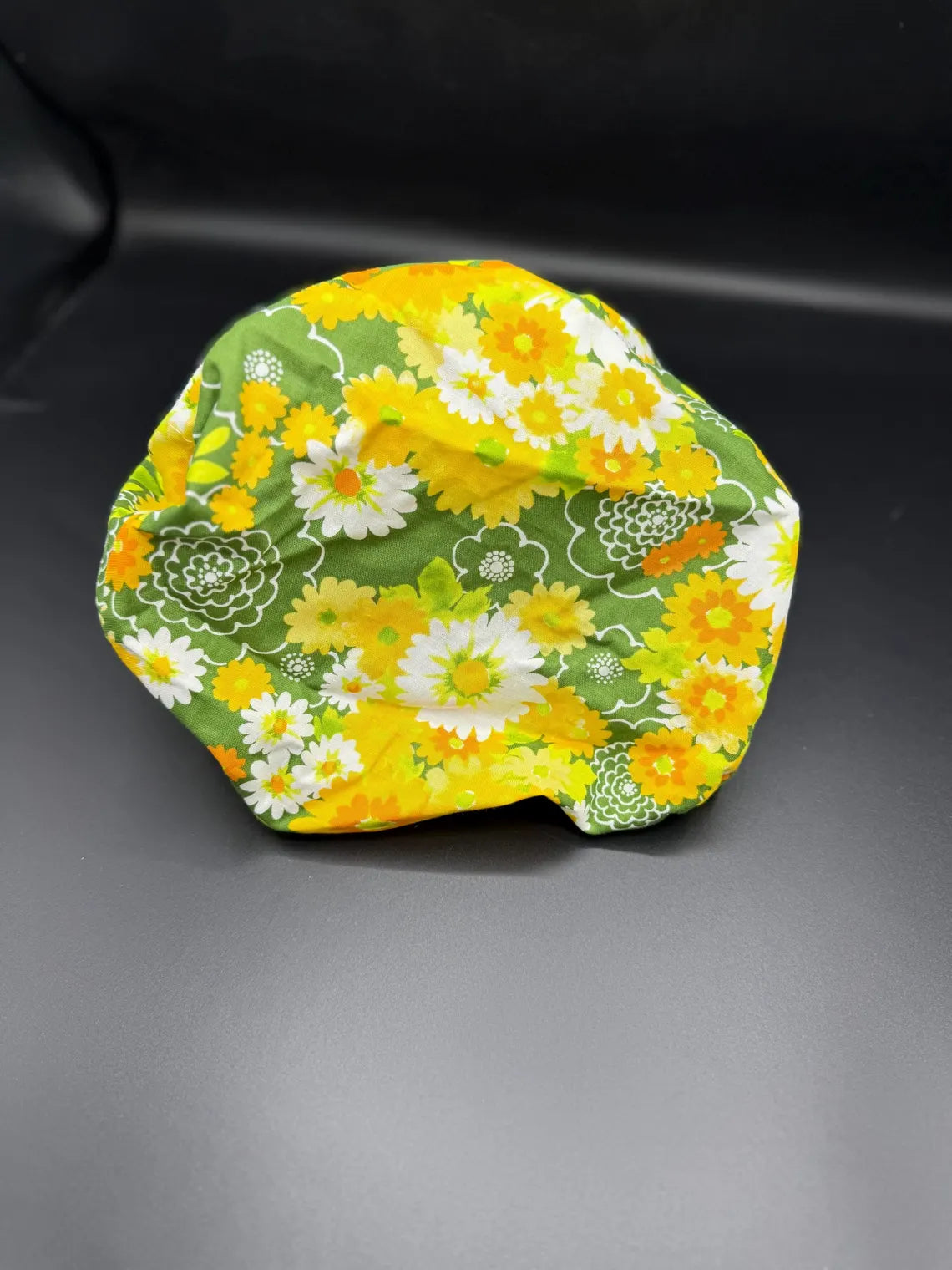 Green Floral Print Adjustable Scrub Cap