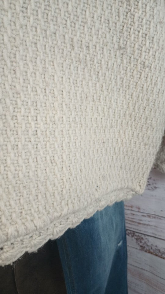 Alpaca Wool Dolman Sleeve Oversized Sweater | Size L
