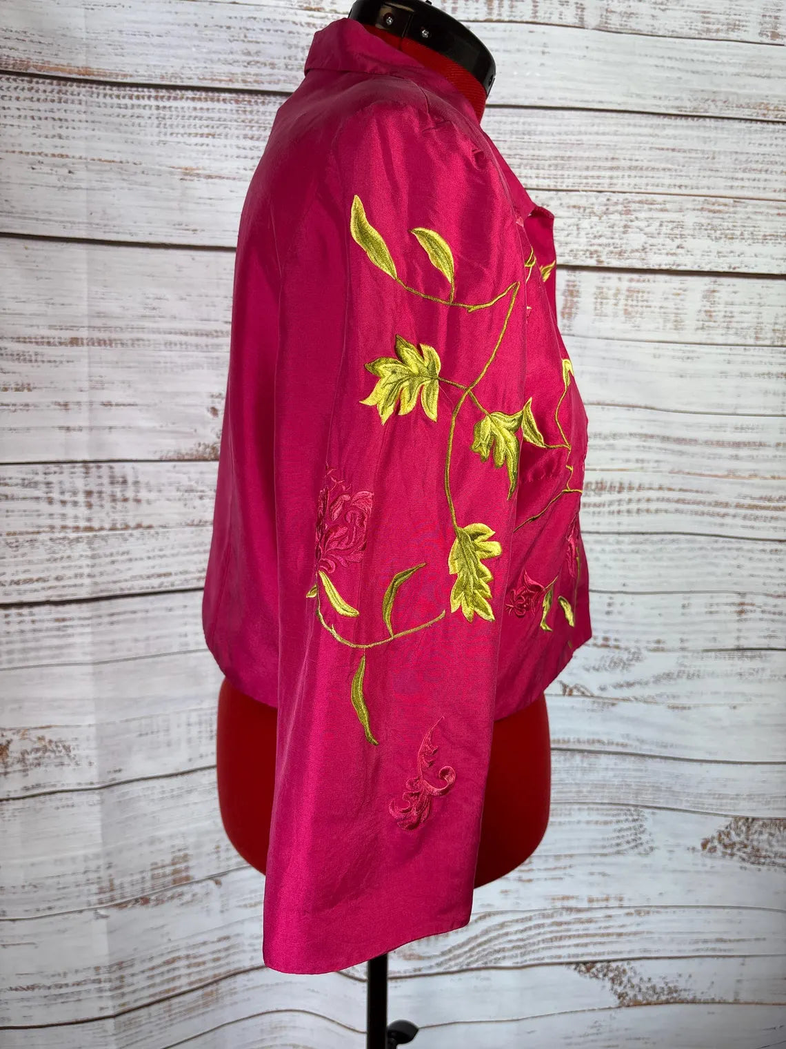 Maggy London Hot Pink Silk Jacket | Size 16