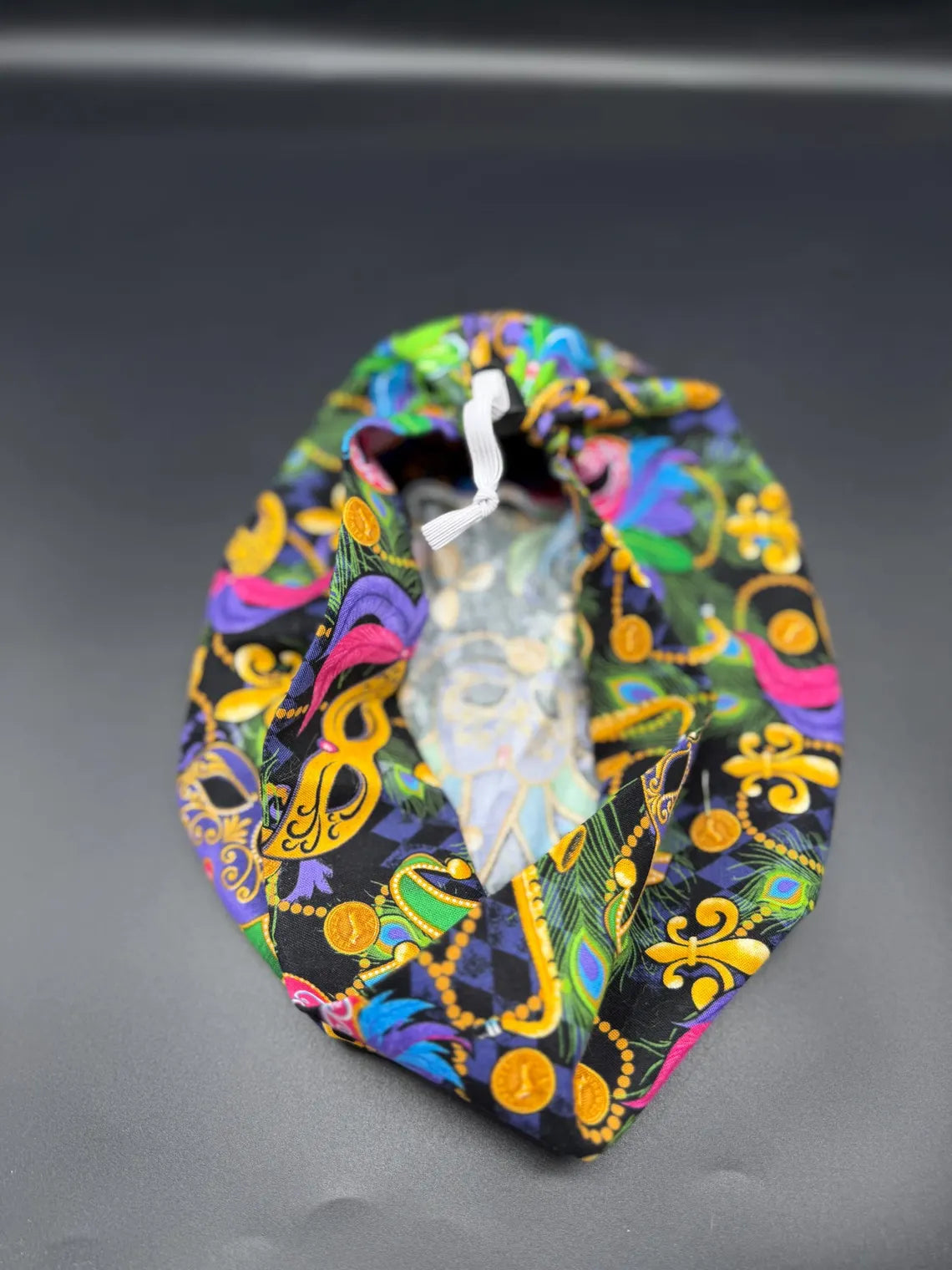 Mardi Gras Print Adjustable Scrub Cap