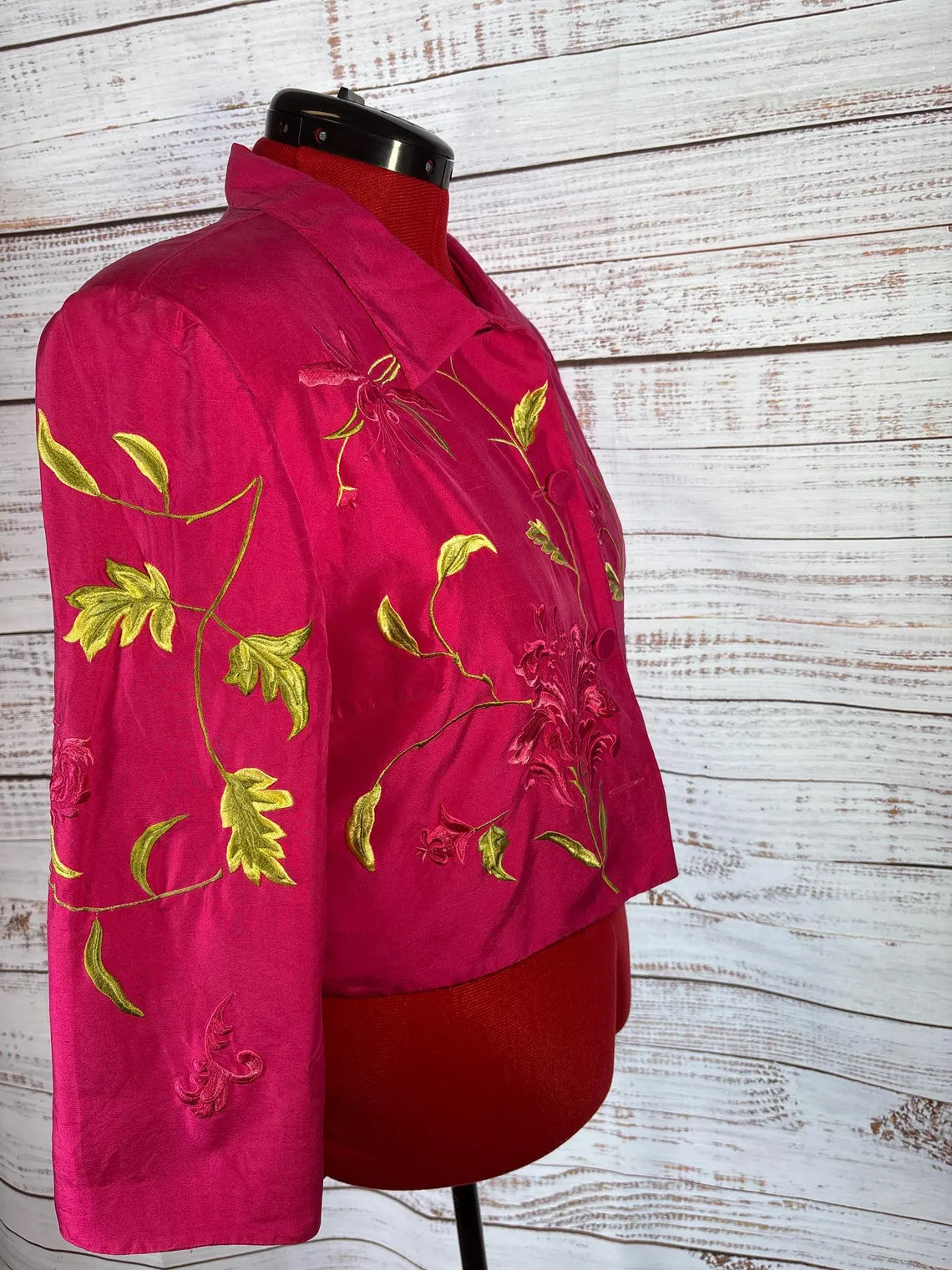 Maggy London Hot Pink Silk Jacket | Size 16