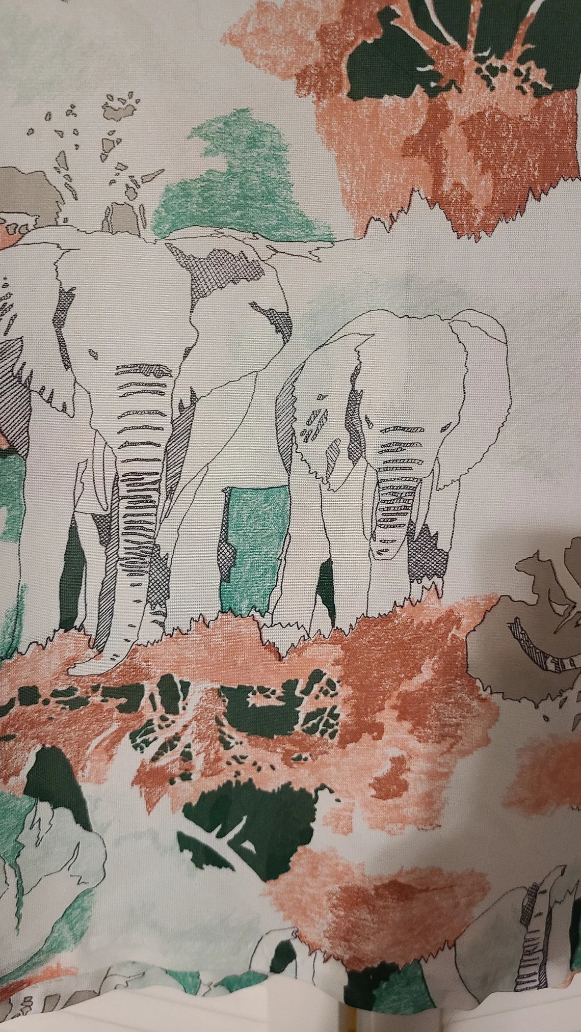 Elephant Print 1970s Knit Shirt - Ship n' Shore | Size M