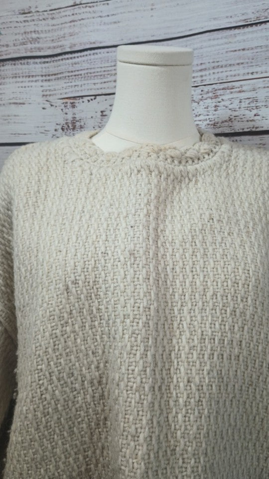 Alpaca Wool Dolman Sleeve Oversized Sweater | Size L