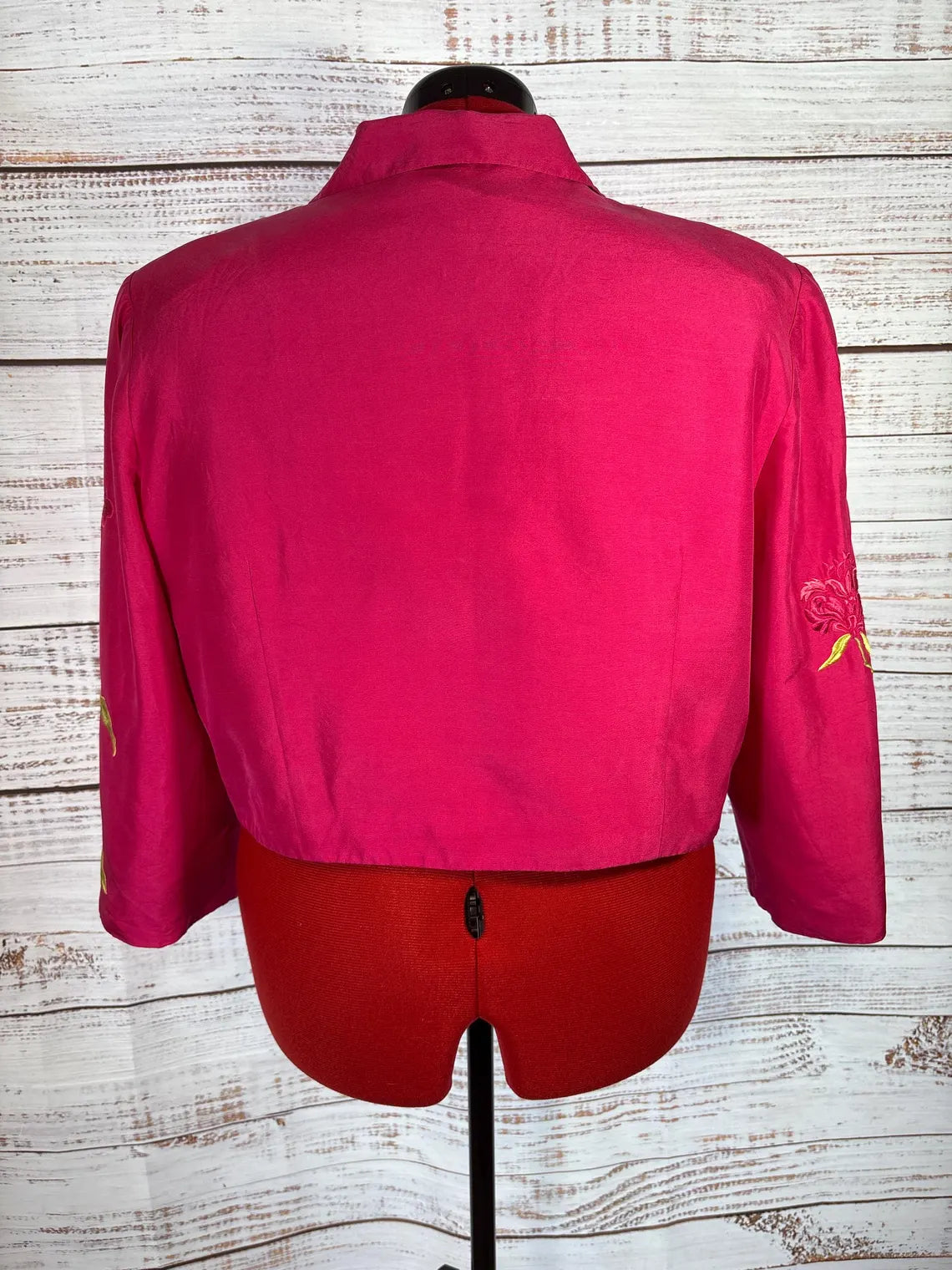 Maggy London Hot Pink Silk Jacket | Size 16