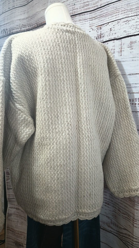 Alpaca Wool Dolman Sleeve Oversized Sweater | Size L