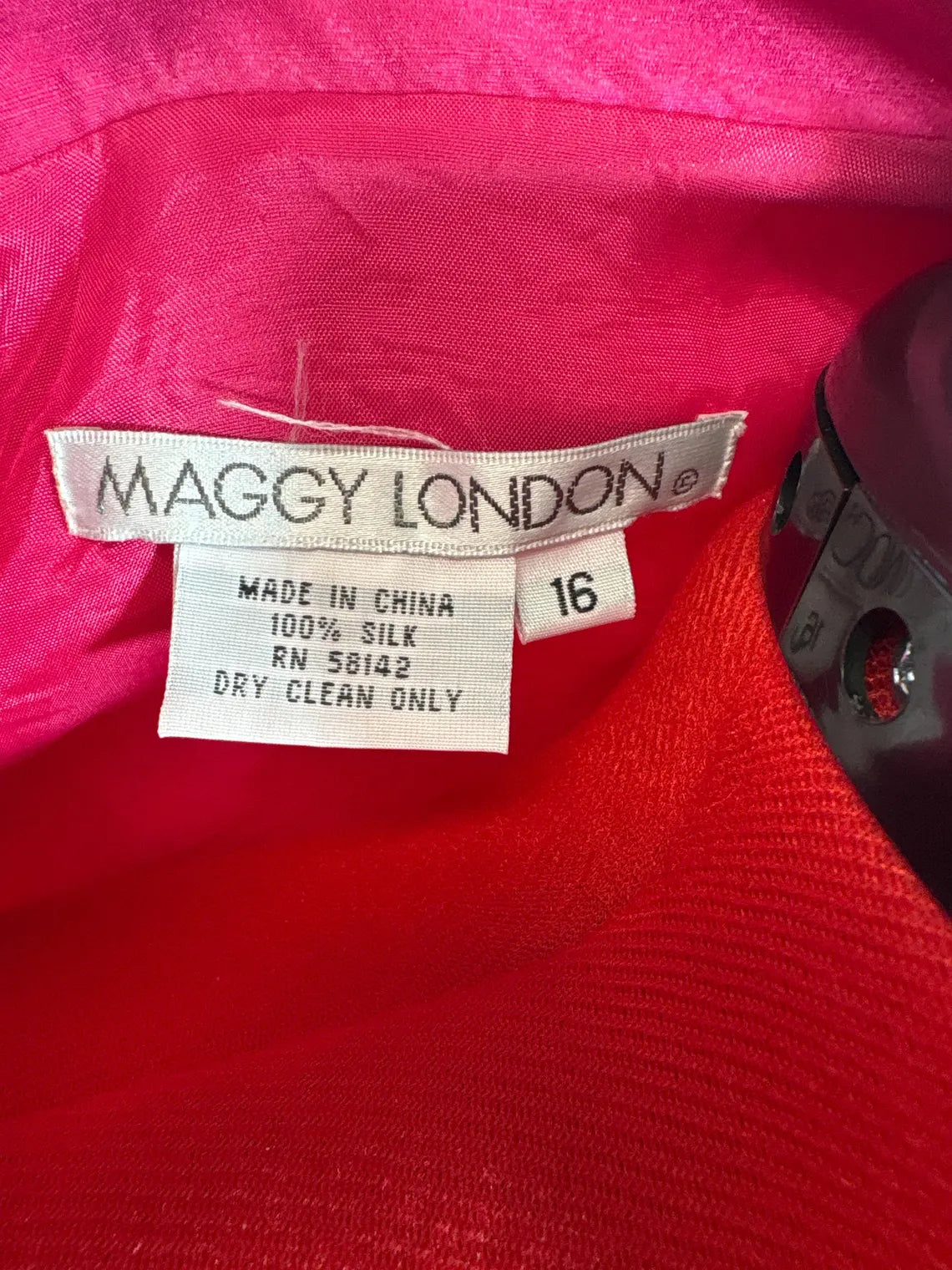 Maggy London Hot Pink Silk Jacket | Size 16