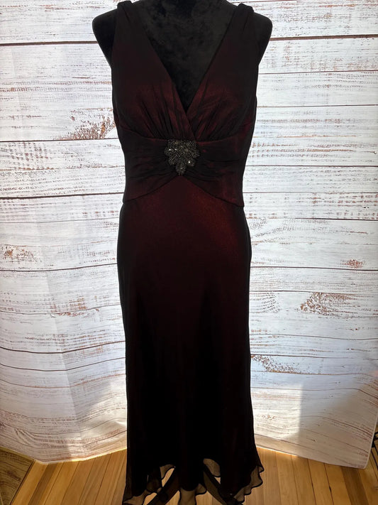 Black And Red Jones New York Shimmer Dress | Size12