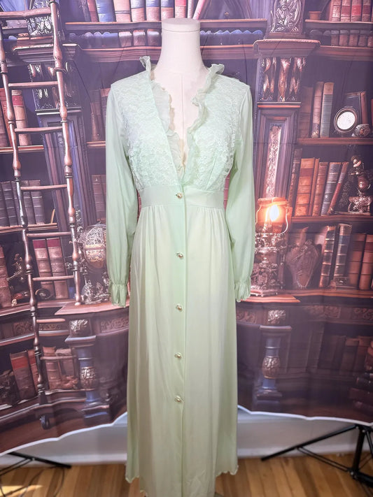 Shadowline Mint Green Maxi Lingerie Dress | Size S