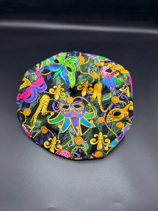 Mardi Gras Print Adjustable Scrub Cap
