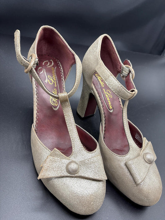 Gold Suede Heels | Size 6.5