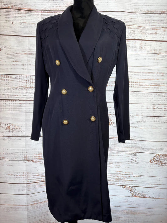 Navy John Robert's Coat Dress | Size 9/10