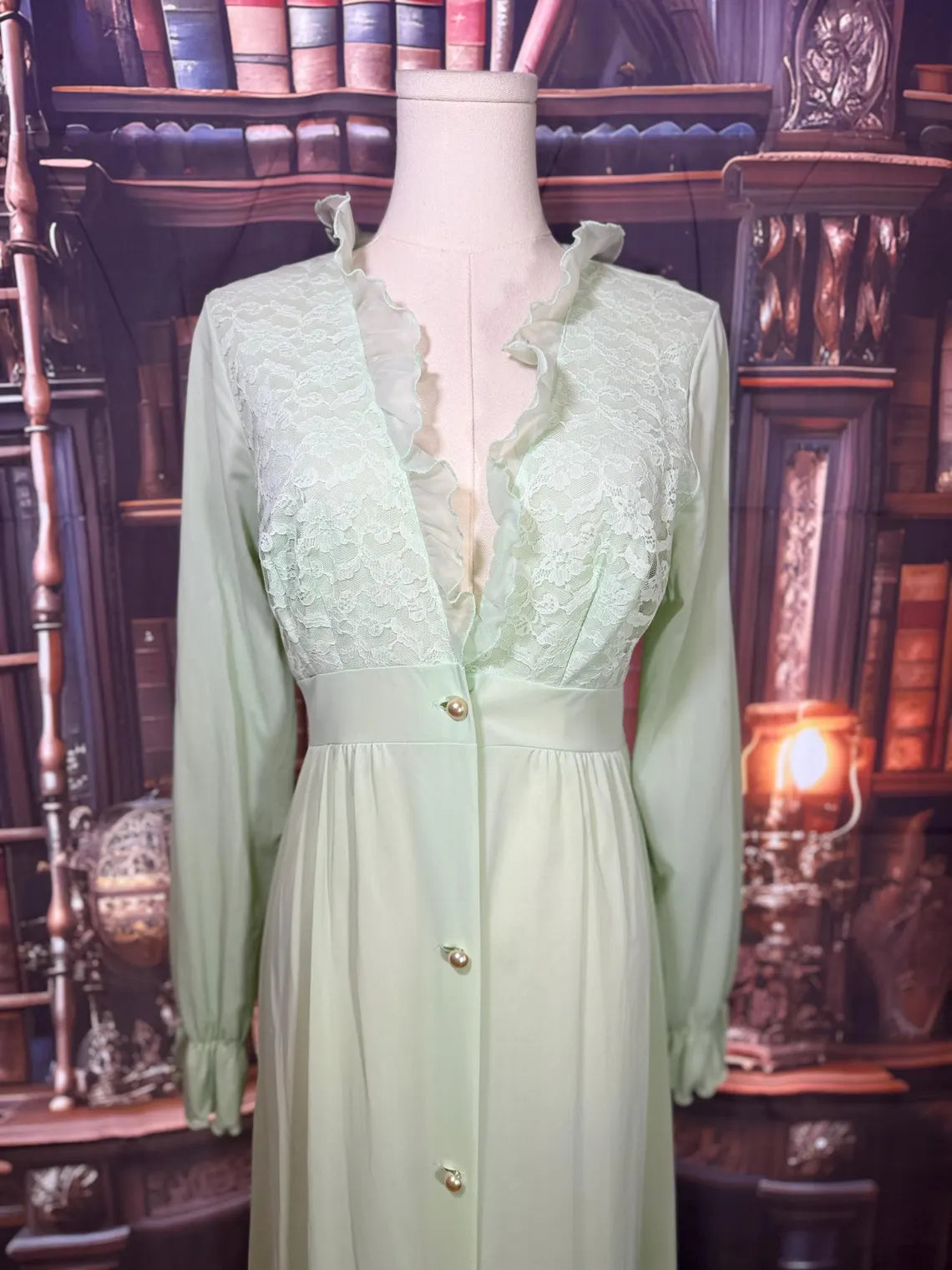 Shadowline Mint Green Maxi Lingerie Dress | Size S