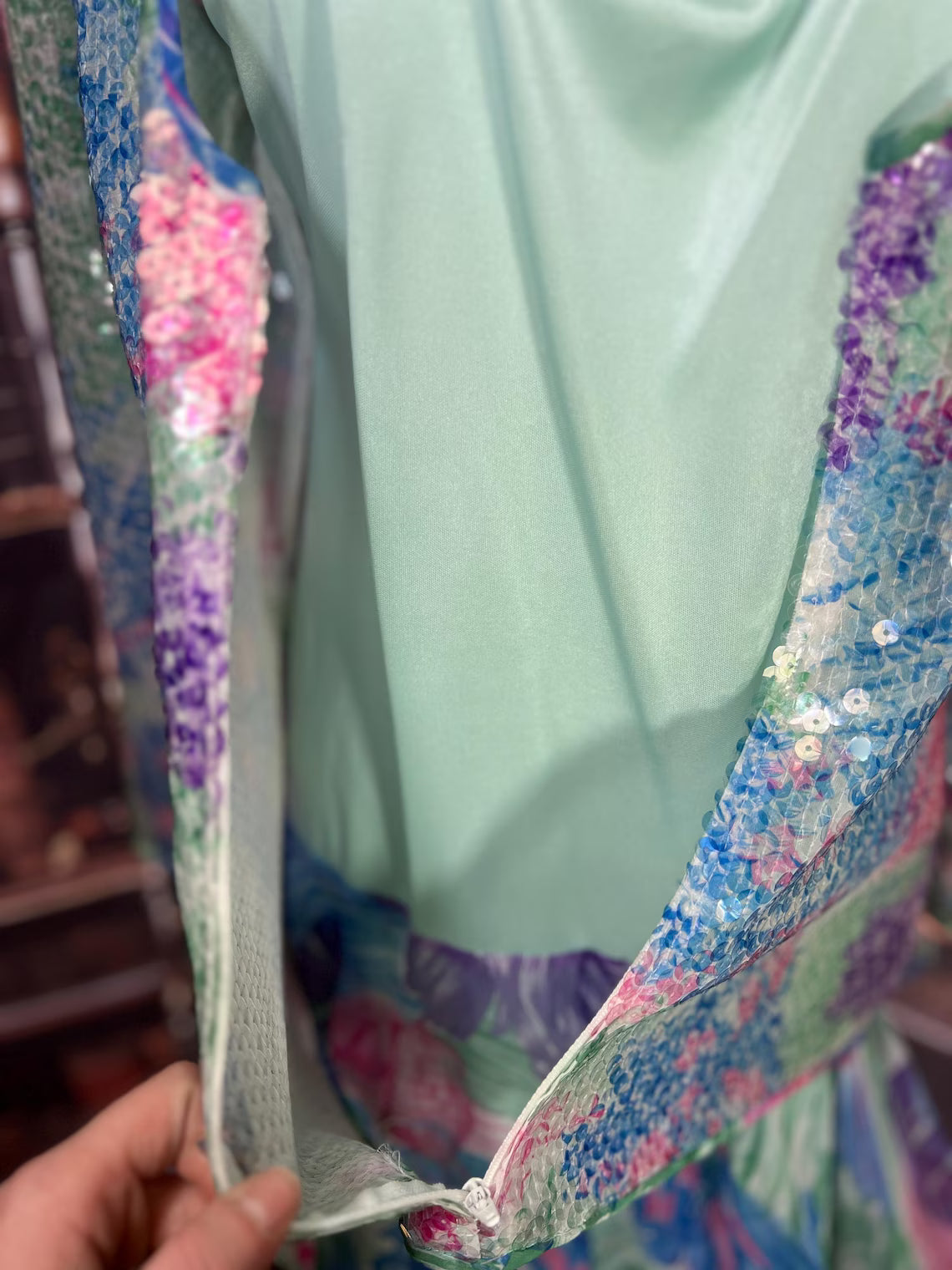 Lilly Rubin USA Made Sequin Tiered Floral Dress | Size 6