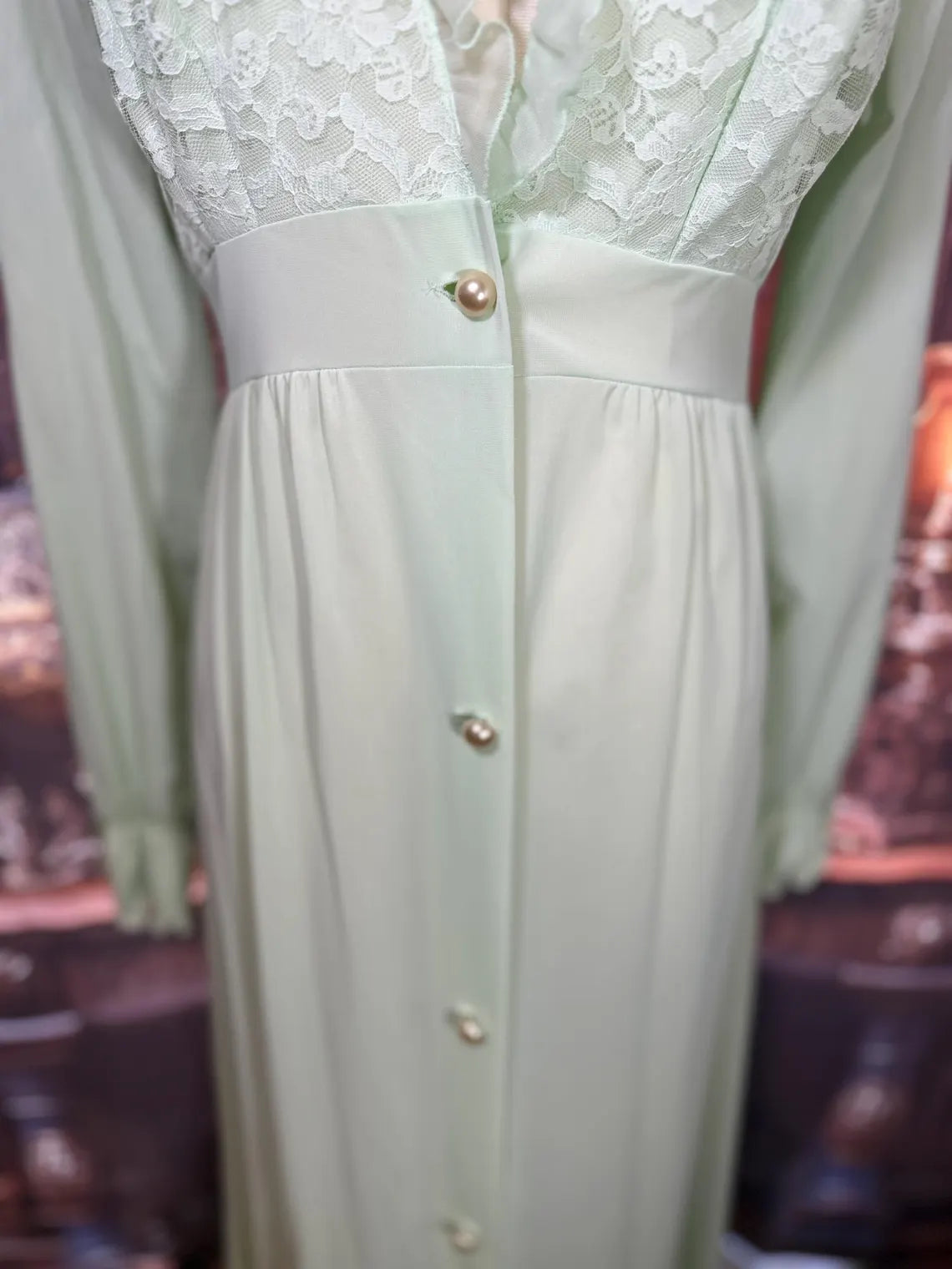 Shadowline Mint Green Maxi Lingerie Dress | Size S
