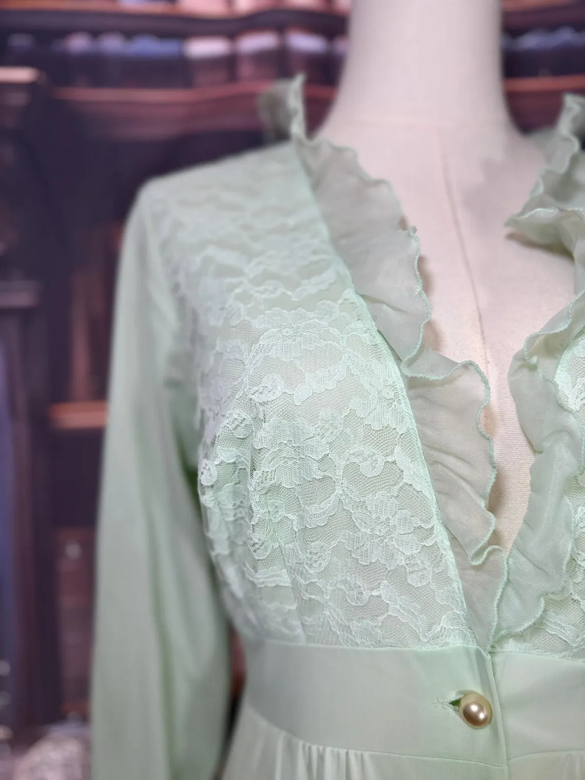 Shadowline Mint Green Maxi Lingerie Dress | Size S