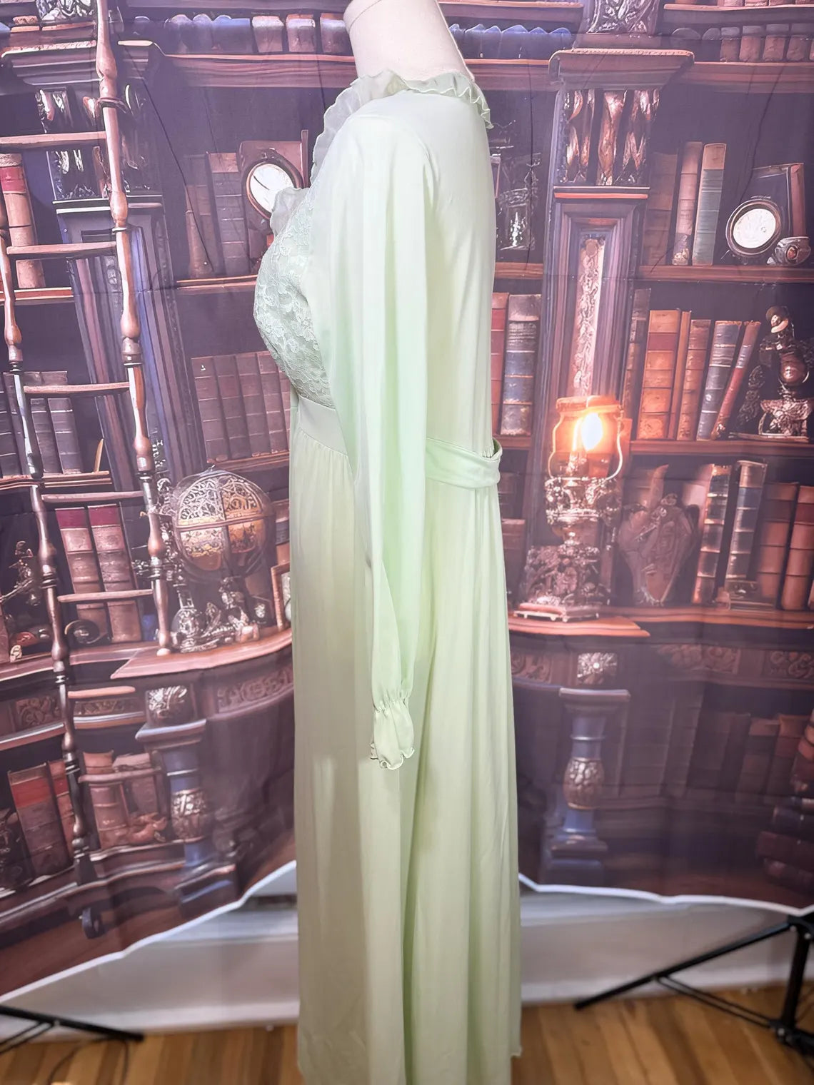 Shadowline Mint Green Maxi Lingerie Dress | Size S