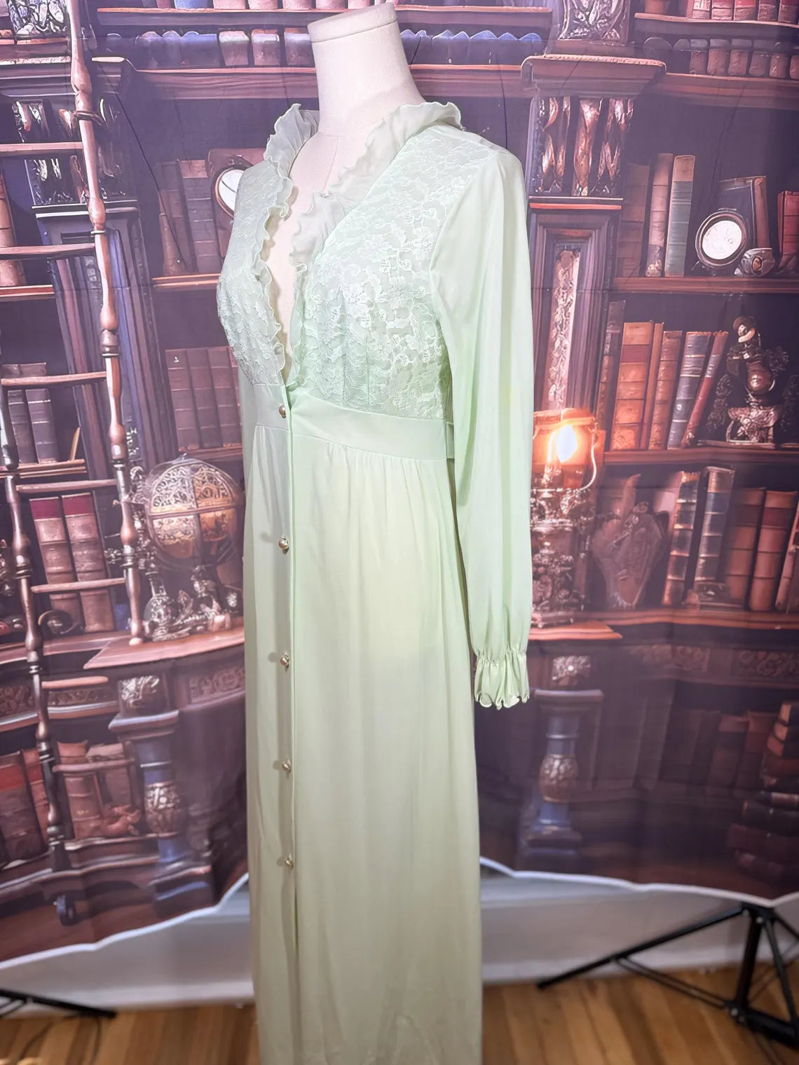 Shadowline Mint Green Maxi Lingerie Dress | Size S
